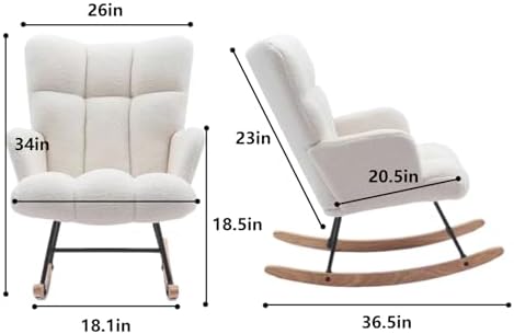 Nurseny Rocking Chair, Upholstered Glider Rocker Accent Chair - Image 2