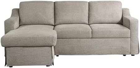 Serta Hawthorne 132.7" Slipcovered Convertible Sleeper Sofa Chaise, Queen Size - Image 3