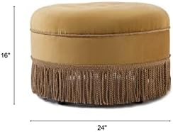 Jennifer Taylor Home Yolanda Upholstered Round Accent Ottoman - Image 3