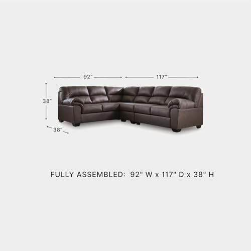 Signature Design by Ashley Sectional Couch, Left Facing, Umber Brown - Image 3