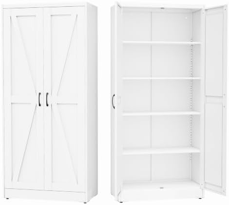 GAIOUS 71" Tall Kitchen Pantry Cabinet, Metal Storage Cabinet by GAIOUS