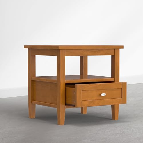 SIMPLIHOME Warm Shaker 20" Wide Solid Wood End Table in Warm Honey Brown - Image 5