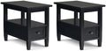 SIMPLIHOME Warm Shaker 14" Narrow Side Tables in Black by SimpliHome