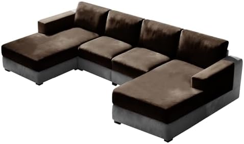 10 Pieces Sofa Cushion Covers for U-Shaped Modular Sectional Couch by UNBBRRL