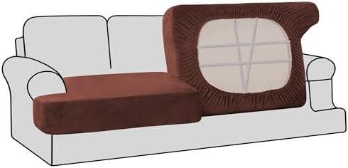 H.VERSAILTEX Stretch Velvet 2 Piece T Cushion Sofa Slipcovers by HVERSAILTEX