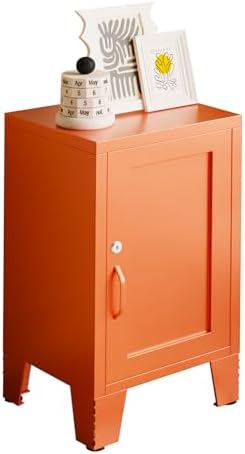 ALBAD Metal Nightstand with Lockable Cabinet by Albad