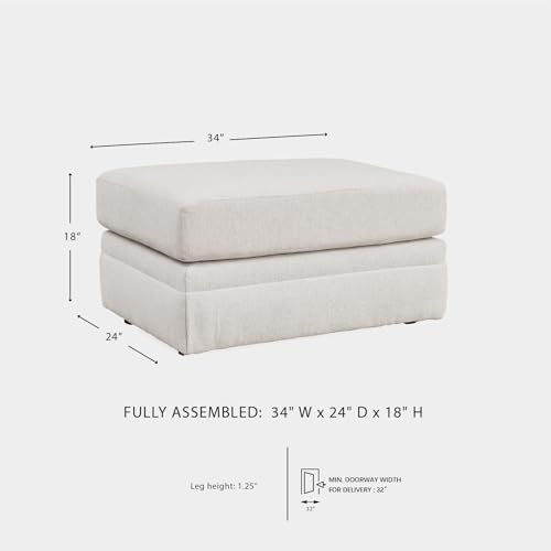 Signature Design by Ashley Maitelynn Large Rectangular White Ottoman, No - Image 3