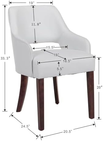 Faux Leather Upholstered Dining Chairs Set of 2 - Image 2