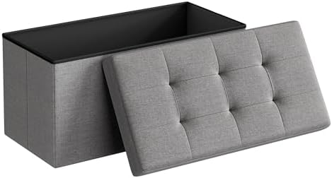 SONGMICS 30 Inches Folding Storage Ottoman Bench, Load 660 lb by SONGMICSbySONGMICSHOME