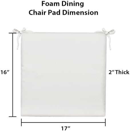 RSH DECOR: Sunbrella Foam Chair Cushions Set of 2 | 17" x 16" x 2" | - Image 3