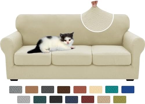 XINEAGE 4-Piece Stretch Sofa Cover, Washable Couch Covers by XINEAGE