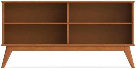 SIMPLIHOME Draper 30" Tall Solid Wood 4-Shelf Bookcase in Teak Brown - Image 6