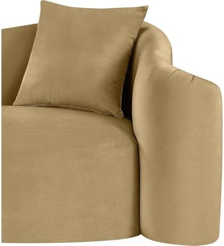 BOWERY HILL Contemporary Velvet Accent Chair, Ultra Luxe Camel 460 GSM Velvet - Image 4