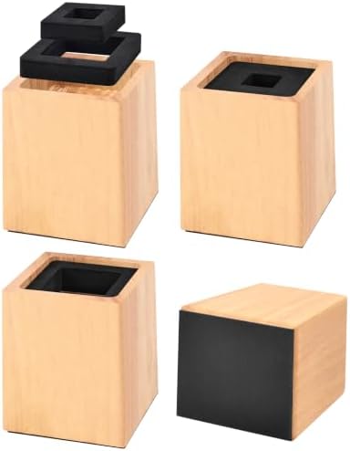 Wooden Bed Risers 5 Inch Heavy Duty, Support 2500 lbs by OYMVEKIK