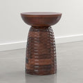 SIMPLIHOME Boyd 13" Wide Mango Wood Round Table in Warm Auburn Brown by SimpliHome