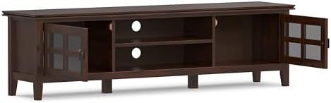 SIMPLIHOME Artisan 72" Wide Solid Wood TV Stand in Russet Brown - Image 4