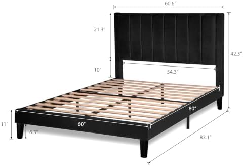 Allewie Queen Bed Frame/Velvet Upholstered Bed Frame - Image 2
