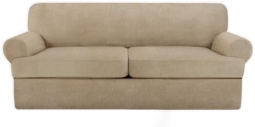 3 Piece T Cushion Sofa Slipcovers Stretch Couch Cover Furniture Covers by Jcones