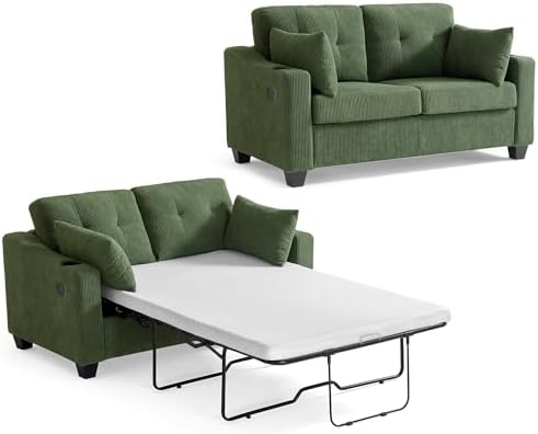 Full Size Pull Out Sleeper Sofa Bed, Pullout Loveseat Couch Bed by CHICHOUSE