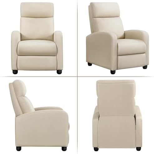 Yaheetech Recliner Chair with 3 Adjustable Angles Living Room Chairs Beige - Image 6