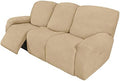 Easy-Going 8 Pieces Recliner Couch Stretch Sofa Slipcover Sand by Easy-Going