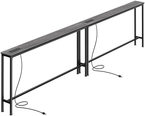 SUPERJARE 110.2 inch Narrow Behind Couch Table by SUPERJARE