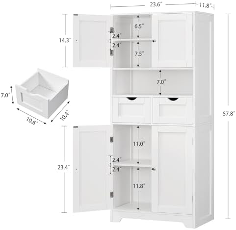 TEENFON Tall Bathroom Storage Cabinet - Image 3