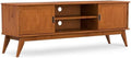 SIMPLIHOME Draper 72" Wide Solid Wood TV Stand in Teak Brown by SimpliHome