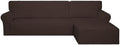 PureFit Stretch Sectional Couch Covers 2 pcs Non Slip L Shape Sofa Cover by PureFit