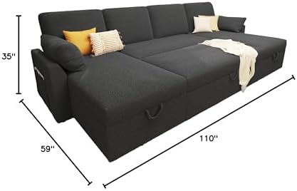 AMERLIFE 110" Sofa Bed, Sleeper Sofa - Image 2