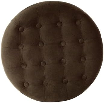 HomePop 19" Velvet Button Tufted Round Storage Ottoman - Image 6