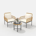 3-Piece All-Weather Wicker Rattan Bistro Patio Furniture Set by Unknown