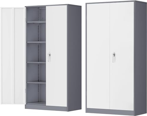 INTERGREAT Metal Storage Cabinet Doors, Tall Lockable Steel Cabinets by INTERGREAT