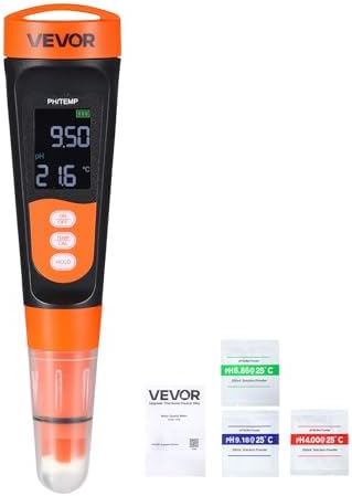 VEVOR pH Meter, 0-14 pH Range, IP68 Waterproof Probe, Pocket Tester Kit by VEVOR