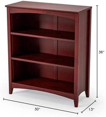 Camaflexi Shaker Style 3 Shelf Bookcase/Solid Wood / 36" High/Adjustable - Image 3