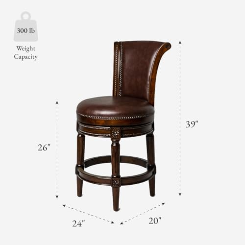 Maven Lane Pullman Counter Stool, Dark Brown Solid Frame - Image 3