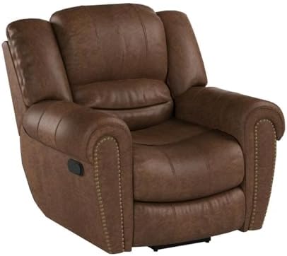 CANMOV Leather Recliner Chair, Classic and Traditional Manual Recliner Chair - Image 4