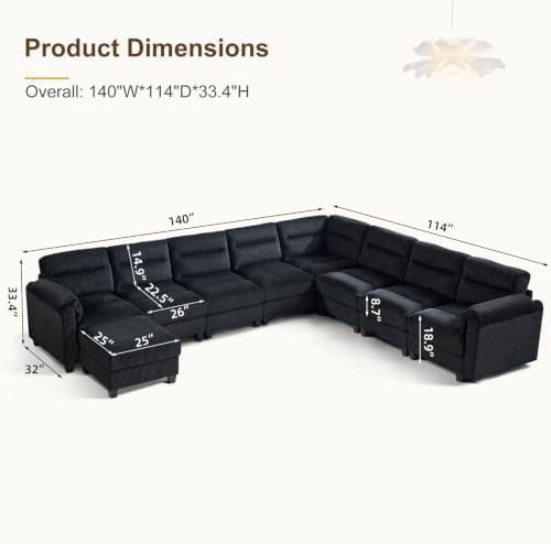 HAOMARKETS 135” Modular Sectional L Shaped Corner Sofa - Image 2