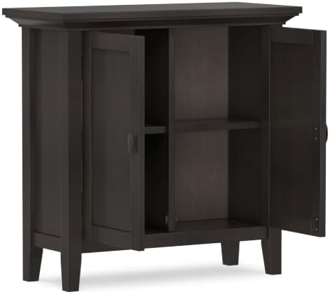 SIMPLIHOME Redmond 32" Wide Solid Wood Cabinet in Hickory Brown - Image 5