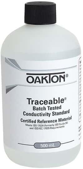 Oakton Traceable® CRM Conductivity and TDS Standard, Batch-Tested, 1000 µS; 500 by Cole-Parmer