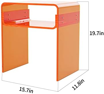 Clear Acrylic End Table 2-Tier Bedside nightstand - Image 3