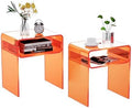 Clear Acrylic End Table 2-Tier Bedside nightstand by SolaroundAcrylicFurniture