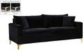 Meridian Furniture Naomi Collection Modern | Contemporary Black Velvet by Unknown
