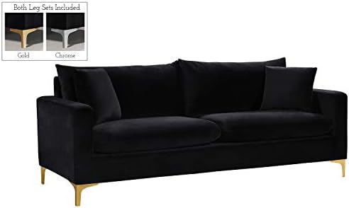 Meridian Furniture Naomi Collection Modern | Contemporary Black Velvet by Unknown