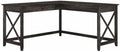 Pemberly Row 60W L Shaped Desk, Dark Gray Hickory Finish, Engineered Wood by PEMBERLYROW