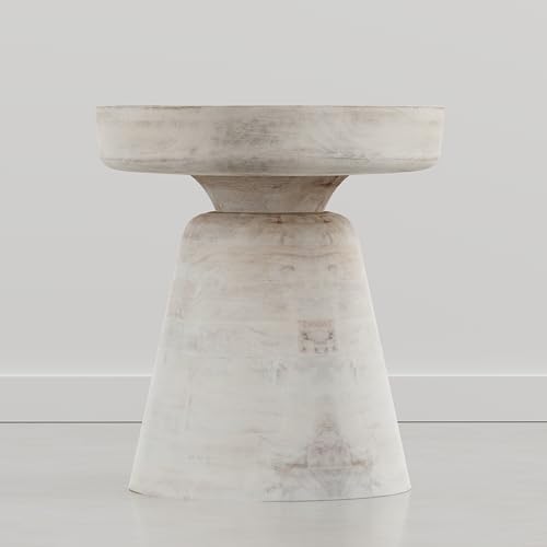 SIMPLIHOME Robbie 16" Wide Mango Wood Accent Table in Distressed Aged White - Image 5