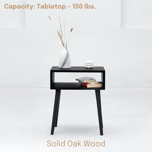 NTC Solid Oak Zoe Nightstand, Mid Century Modern Side Table Bedroom, Bedside - Image 7