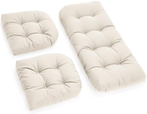 All Weather Outdoor Wicker Chair Cushions of 3 Pieces, Waterproof Outdoor by Tycdiose