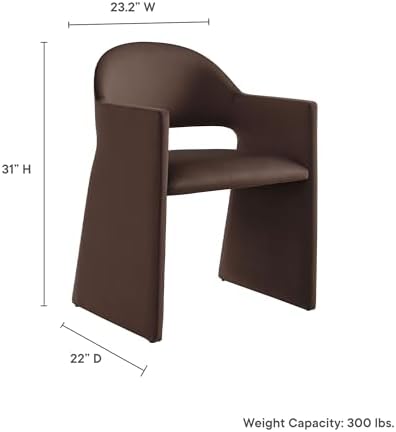Modway Talia Performance Velvet Dining Armchair in Chocolate Brown - Image 3
