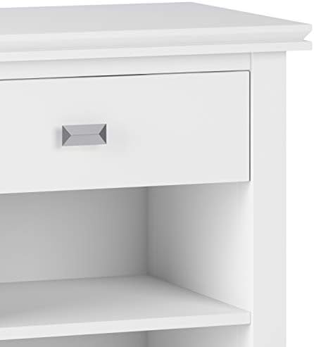 SIMPLIHOME Artisan 24" Wide Solid Wood Bedside Table in White - Image 6